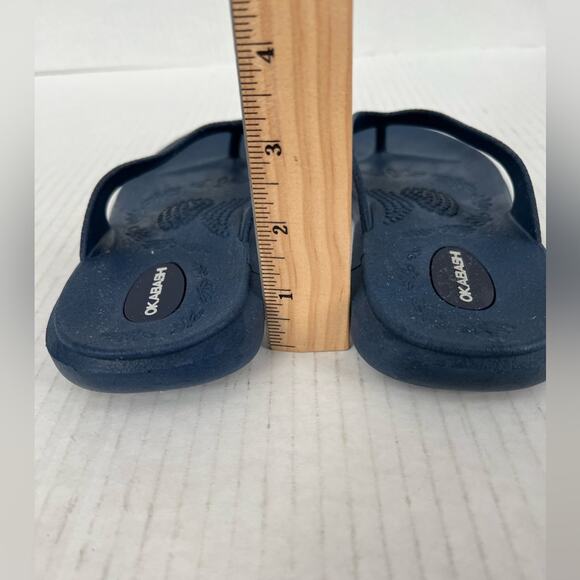 Oka B Okabashi Elle Blue Thong SlipOn Slides Flip Flop Sandal M (7-7.5) - Picture 7 of 10